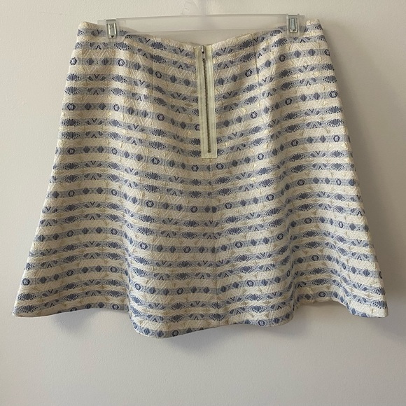 NWT J. Crew metallic skater skirt geometric print - Picture 5 of 9